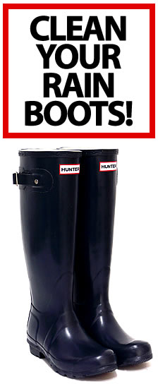 clean hunter rain boots