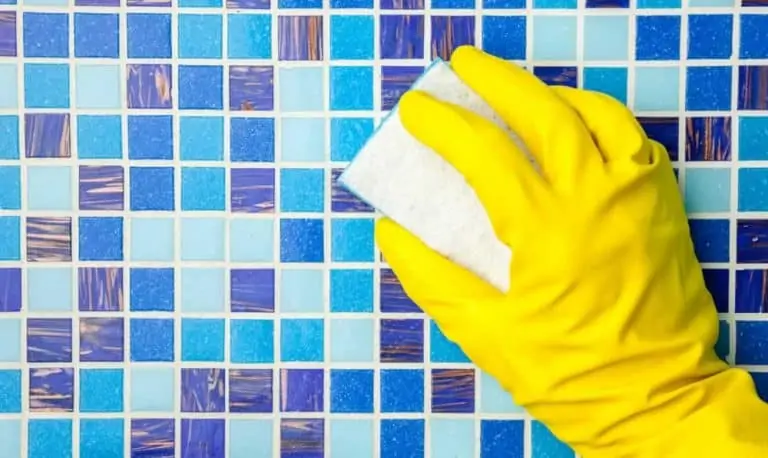 scrubbing tiles