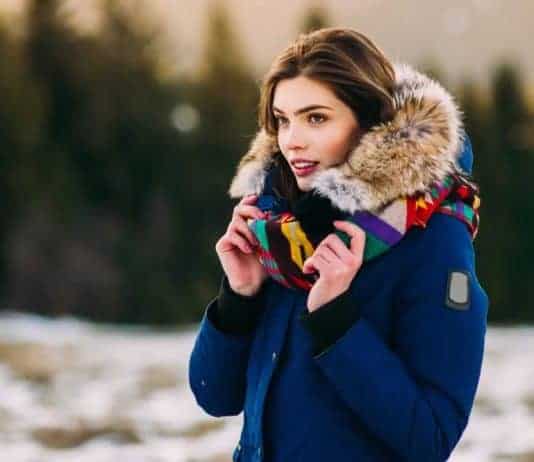 How to Clean A Down Filled Winter Jacket or Parka woman wearing parka