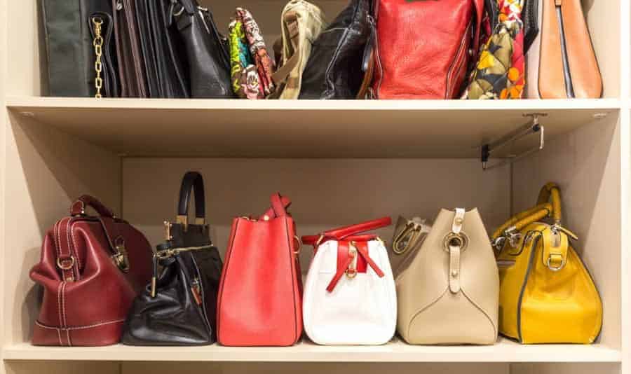 shelf of purses