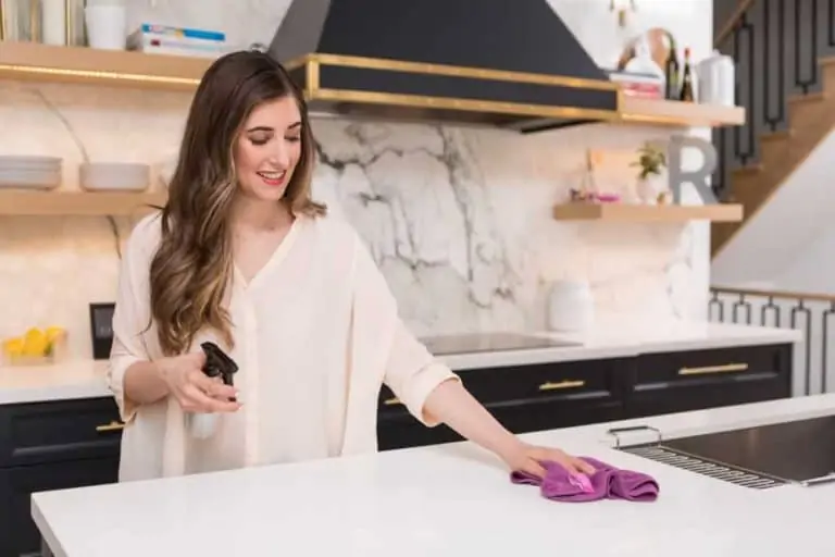 cleaning a counter