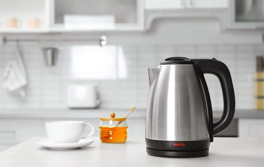 Electric kettle sitting on kitchen counter