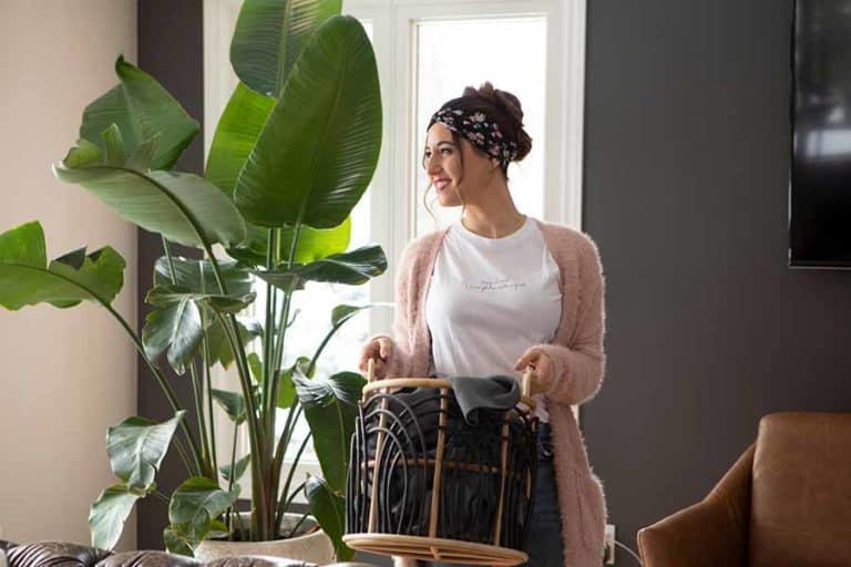 Melissa with laundry basket