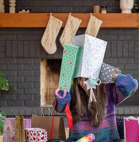 2021 Holiday Gift Guide Melissa Maker with wrapping paper and boxes