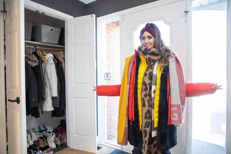 Melissa Maker wearing winter coats
