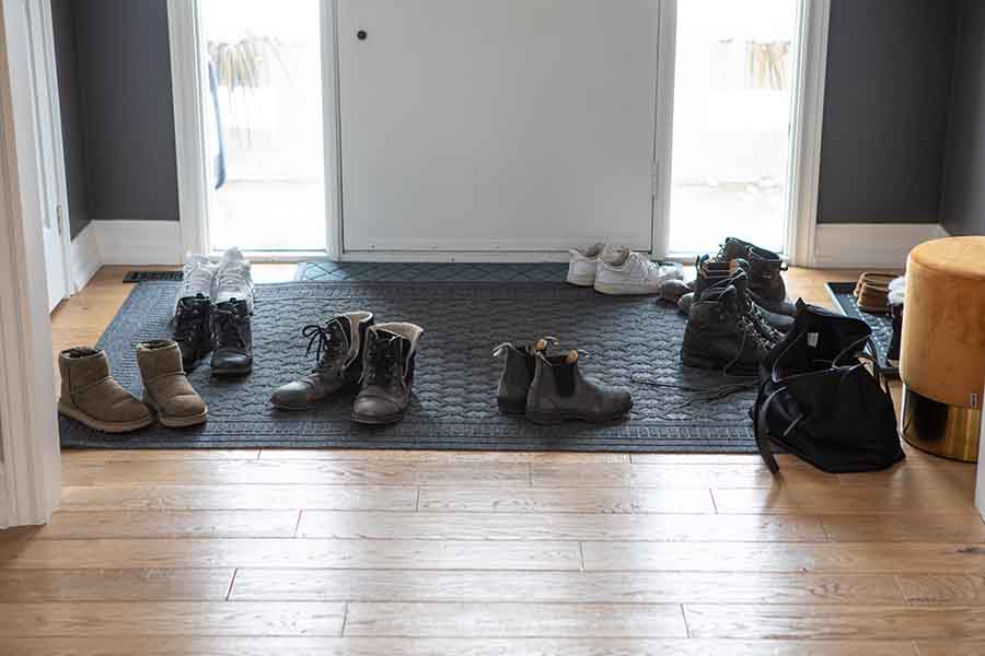Boots in the front hallway