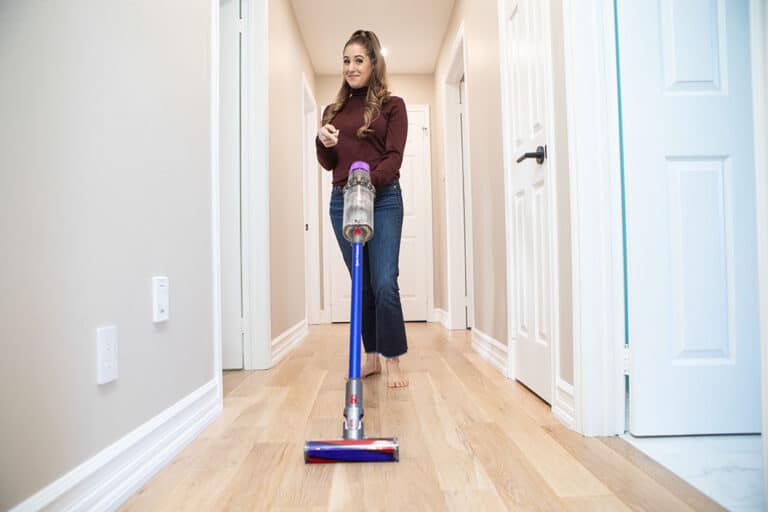 Melissa Maker Using Dyson Vacuum